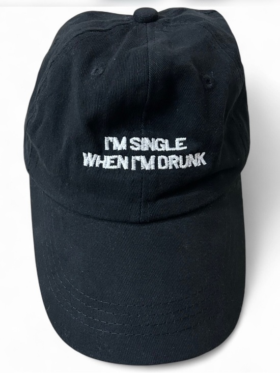 Assholes Live Forever “I’m Single When I’m Drunk” Black Hat Adjustable Ball Cap main image 4